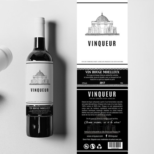 Noir wine label concept