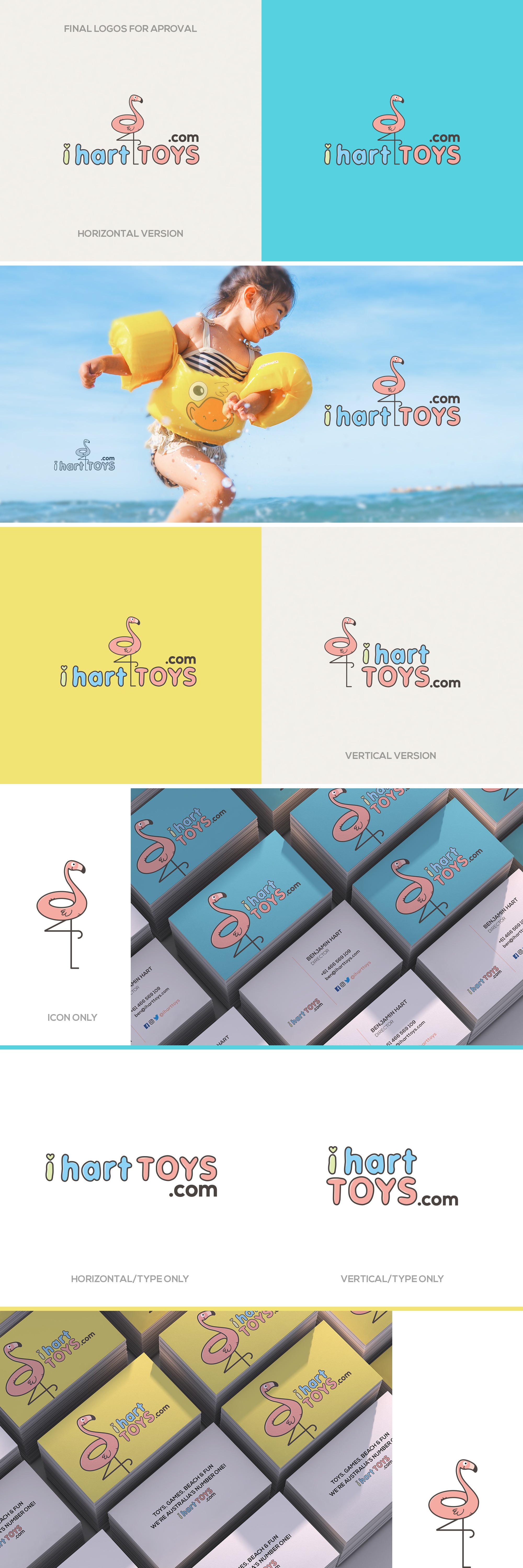 Design a fresh, modern and super cool logo/ business card for our online TOYS retail business