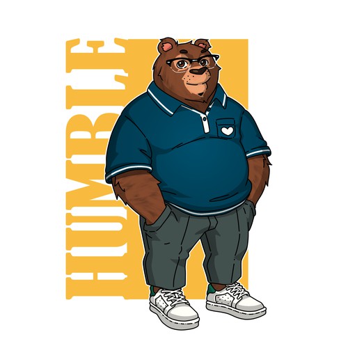 very stylish bear character