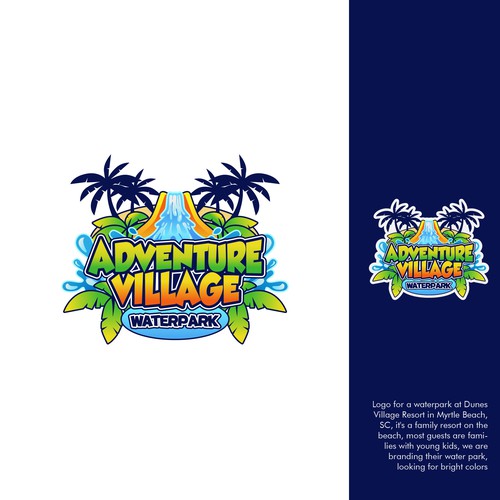 Fun colorful Waterpark logo for a Family Beach Resort
