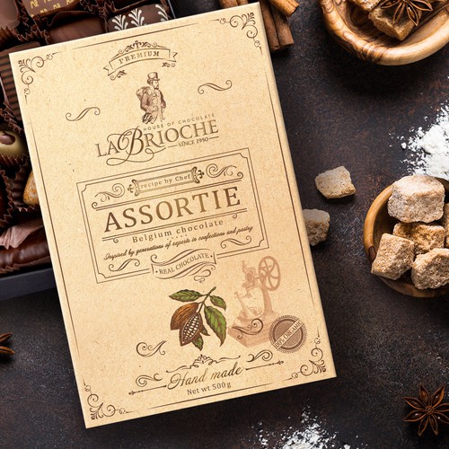 LaBrioche hand-made chocolate packaging design