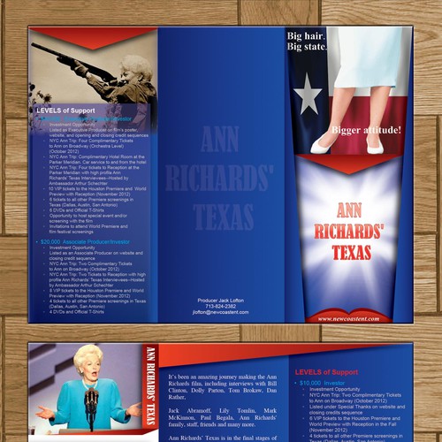 CREATE Brochure for FILM Ann Richards Texas'
