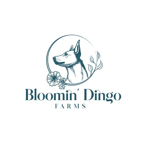 Playful logo for Bloomin' Dingo Farms - Cut Flowers