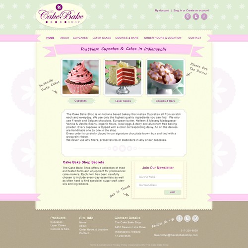 The Cake Bake Shop needs a new website design