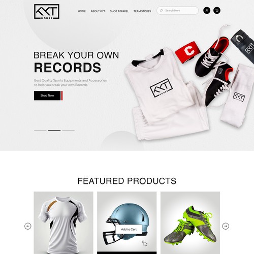 Sports Equipment and Accessories WebPage