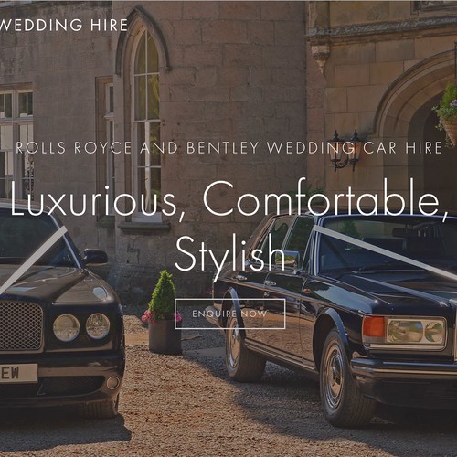Stylish imagery for wedding car hire website