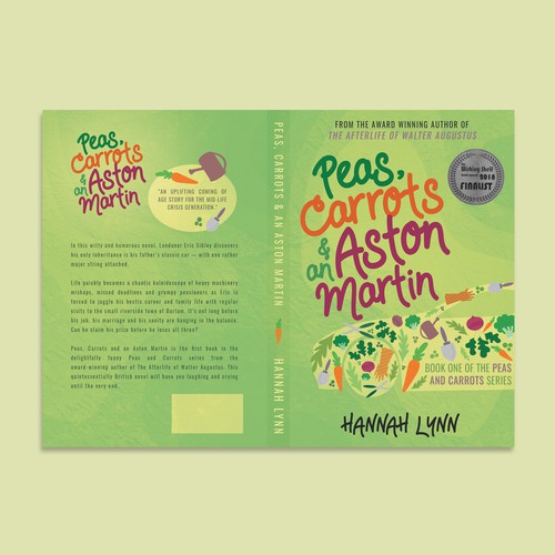 'Peas, Carrots & an Aston Martin' book cover design
