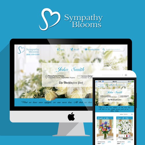 Create a landing page for Sympathy Blooms!  Help our customers send their condolences...