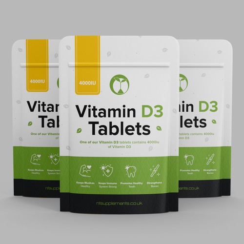 Design product packaging for a supplement product