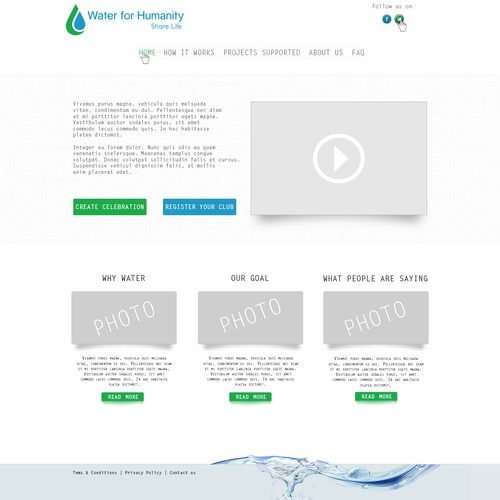 Water for Humanity needs a new website design