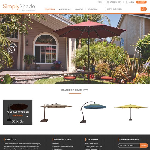 Unique, High-End HOMEPAGE Design for Outdoor Furniture Brand
