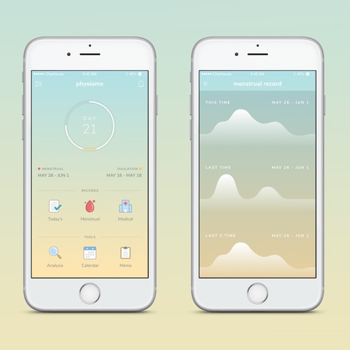 App design concept for period tracker
