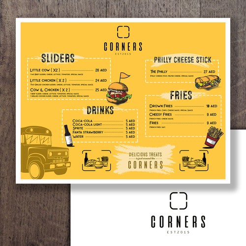 Menu design for a food truck