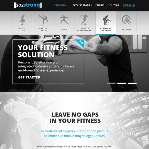 Webpage Design for Fitness Studio