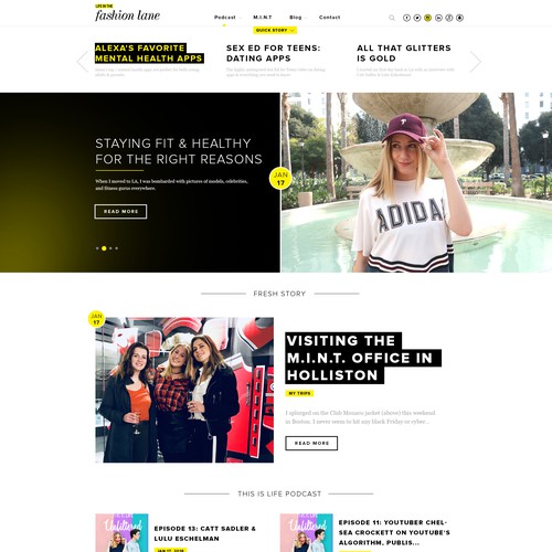 Web page for Fashion Lane