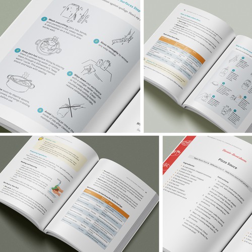 Book interior layout with custom illustrations