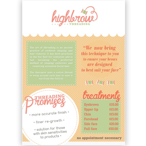 Playful Logo & Flyer for High Brow Threading