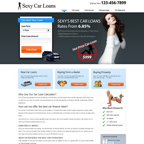 Web Layout For Car loan