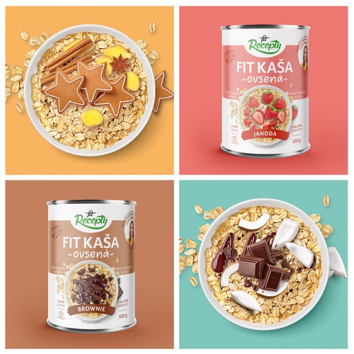 FitRecepty / Oatmeal & Rice meal / Label design