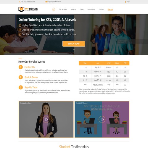 Tutoring Site Landing Page