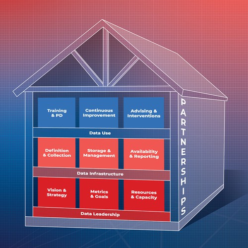 Blueprint House Graphical Illustration