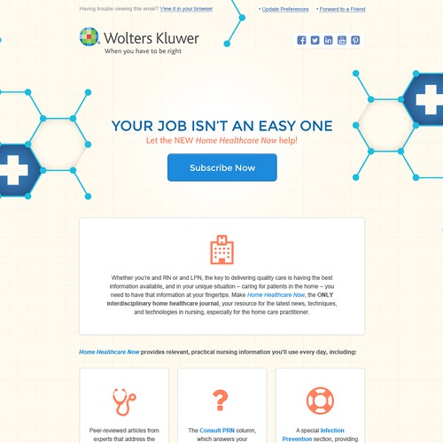Need a clean, modern email design for medical journals