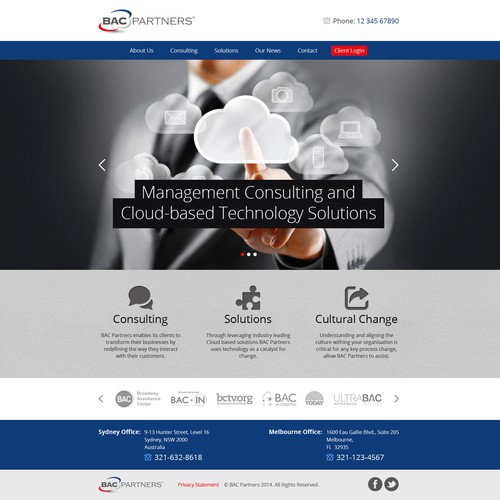 Innovative website for cloud consultancy
