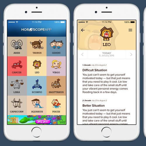 Horoscope App Design