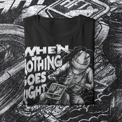 Graphic intense shirt illustration for flat track racing brand. 