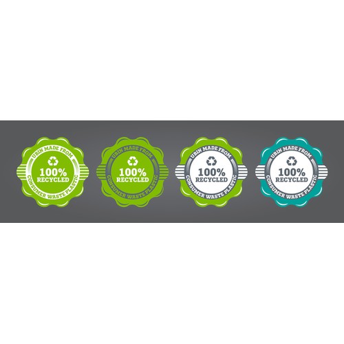 Product Feature Label to stick on 'worlds first 100% Post-consumerrecycled recycle bin'