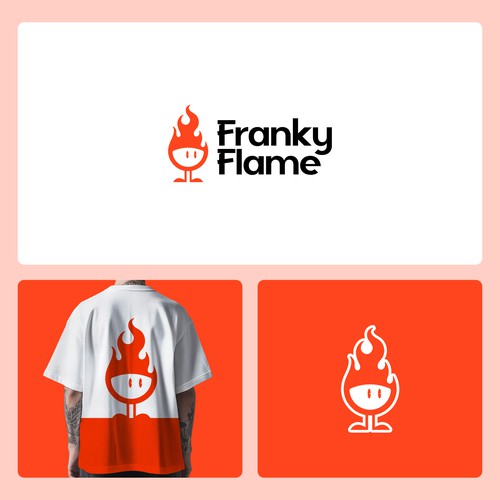 Franky Flame — Fast Food Mascot Logo