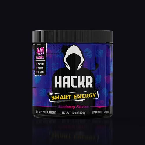 Label design for Gamers Energy supplement