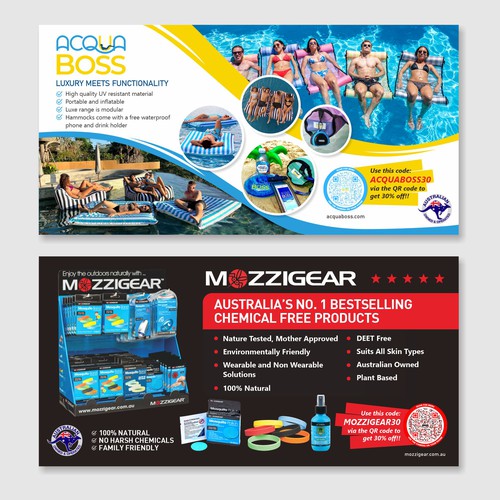 Flyer design for Acquaboss and Mozzigear