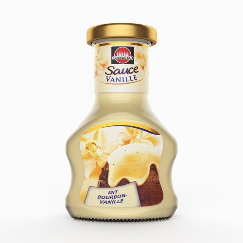 3D mockup of a sauce bottle