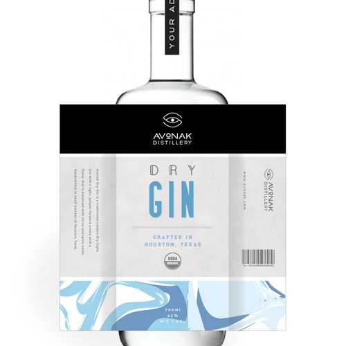 Modern label for Gin bottle