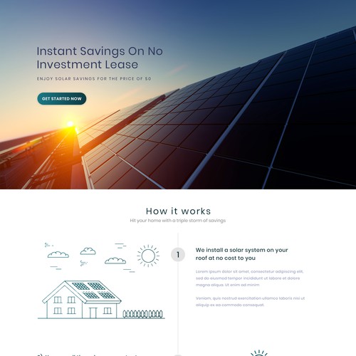 Solar Panels Installation Landing Page Design