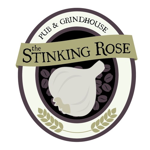 Logo Design for The Stinking Rose Pub & Grind House
