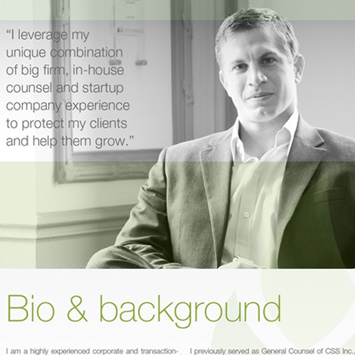 Promotional Material for Entrepreneurial Lawyer (4-6 Page Booklet)