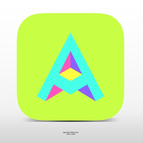 Fun "3d"ish Letter A Icon For A Social Video App