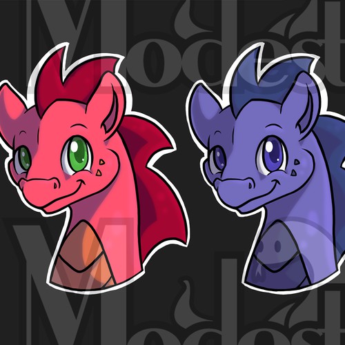 Cartoon Dragon Busts