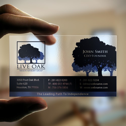 Transparent card for Live Oak