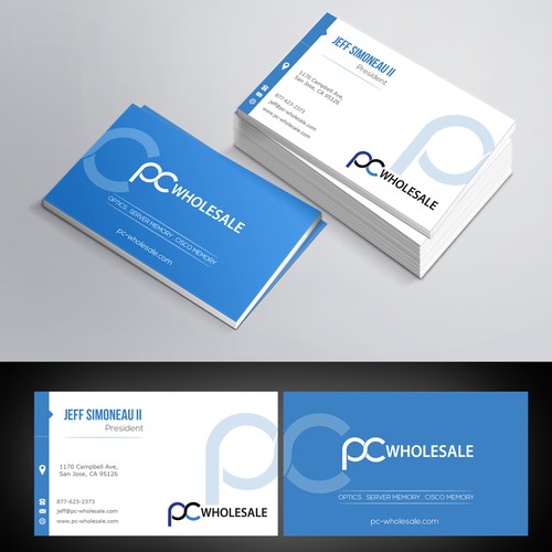 Business card for PC Wholesale