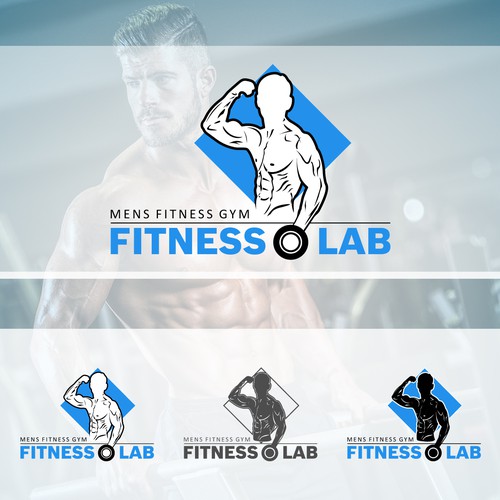 Masculine Mens Fitness Gym Logo Design