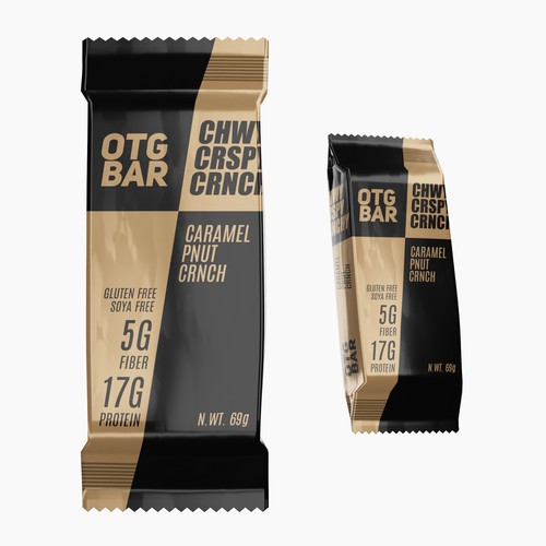 Packaging Design for OTGBAR Caramel Peanut Crunch