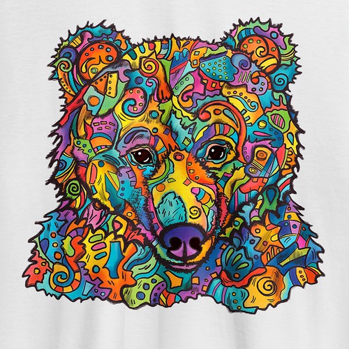 Colorful bear t-shirt design