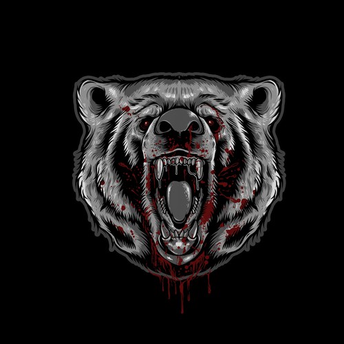 design t-shirt blood bear