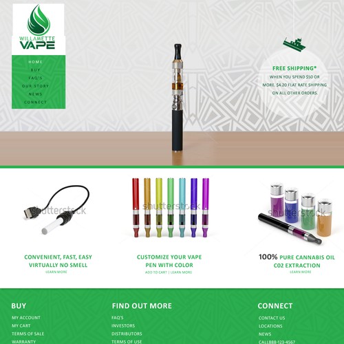 Create a killer site design for a vape company