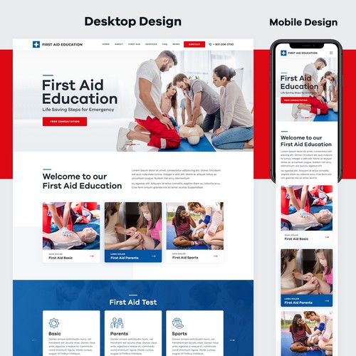 Homepage Design for First Aid Education Page