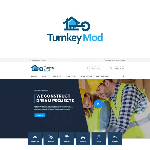 Turnkey - Fast Construction logo design