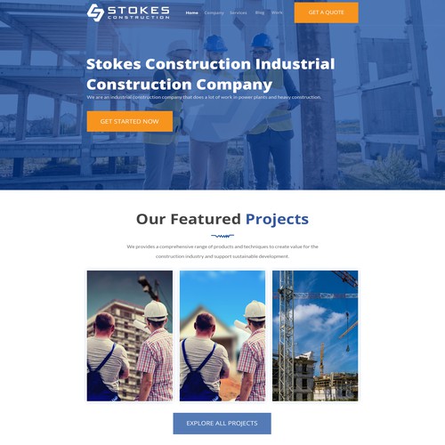 Website for industrial construction company capable of any job, while not being a soulless corp